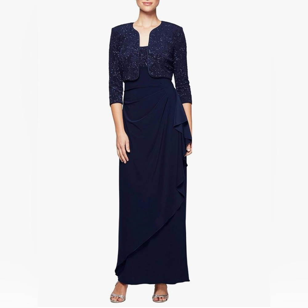 Alex Evenings Women’s Empire Waist Bolero Jacket Dress